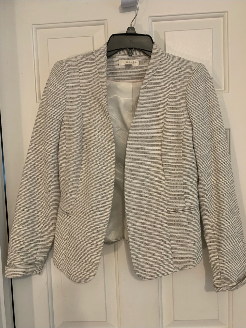 Kenar Gray and Cream Open Front Blazer